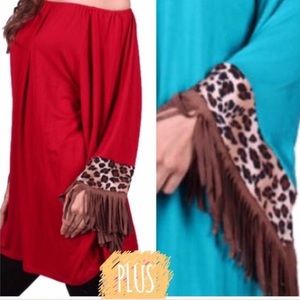 FRINGE & LEOPARD PRINT CUFF TOPS!