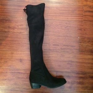 Sam Edelman black suede OTN flat boot. Worn once!!