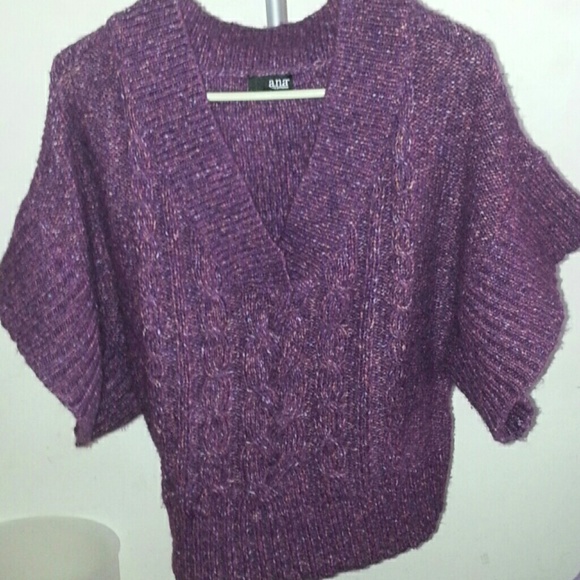 Purple half sleeve sweater