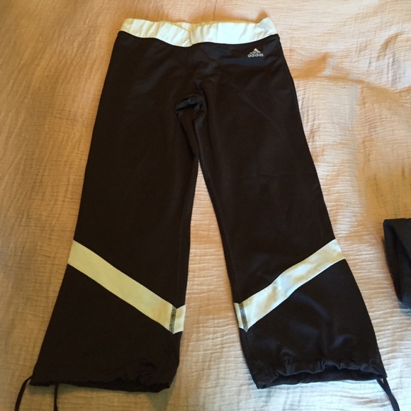 Adidas black and blue workout pants