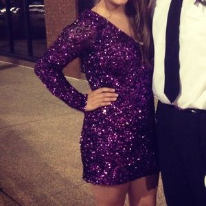 Purple sequin dress