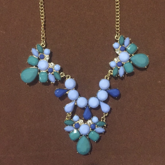 Blue and green statement necklace