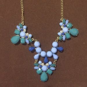 Blue and green statement necklace