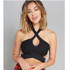 Bandage black crop top