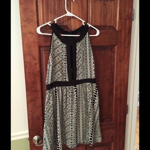 Black and white dress with cutout.