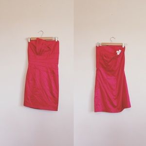 Red Strapless Cocktail Dress