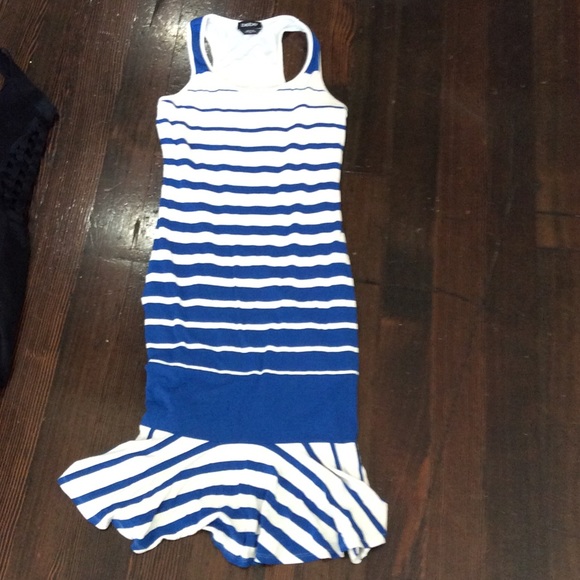 Bebe Striped midi length dress