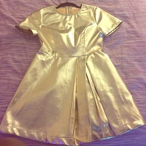 HOT! Gold leather dress!