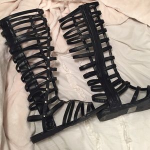 Knee high gladiator sandals