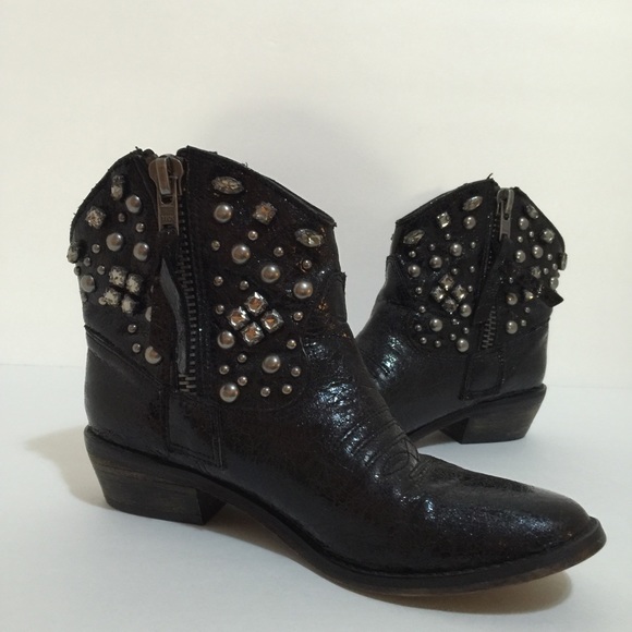 Bakers Black Studded Ankle Boots
