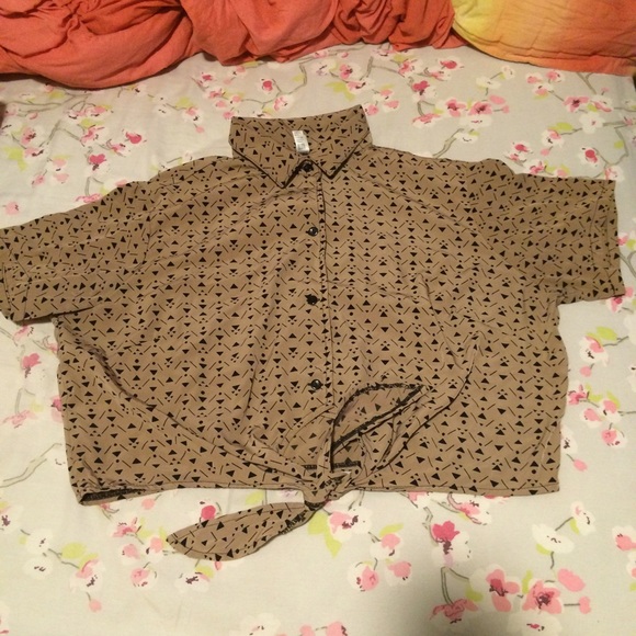 American apparel tie front crop top