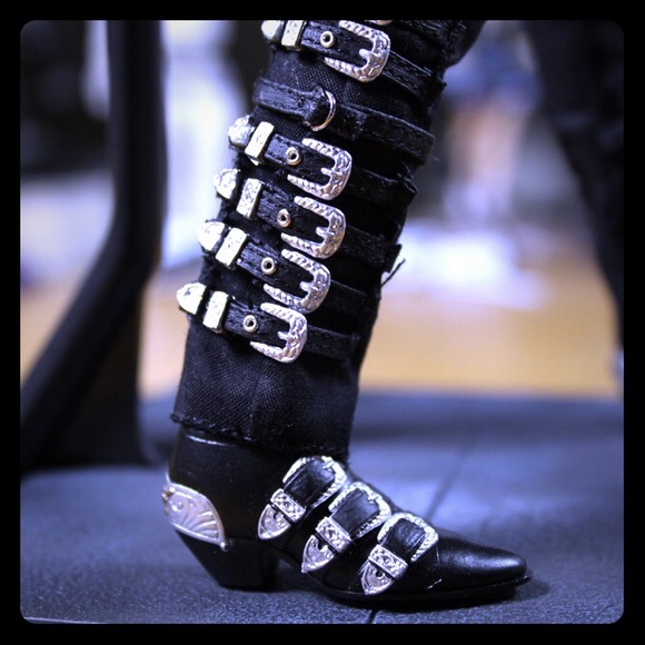 ISO Black Leather Boots with Buckles