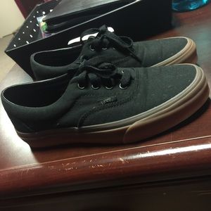 Black and Tan Vans. Size 6y (7.5 in women's)