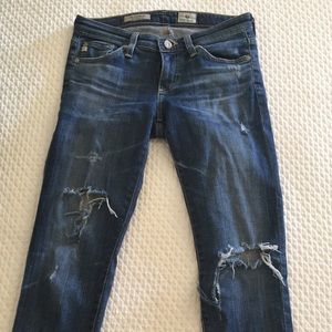 AG distressed cigarette skinny jean!