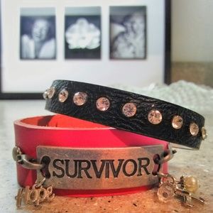 SURVIVOR Leather Cuff Bracelet