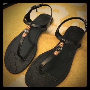 Coach Piccadilly Black Jelly Sandals