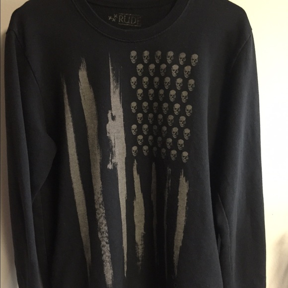 Skull American flag crew neck Hot Topic