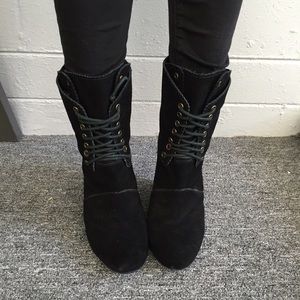 Betsy Johnson Suede Lace up Wedges