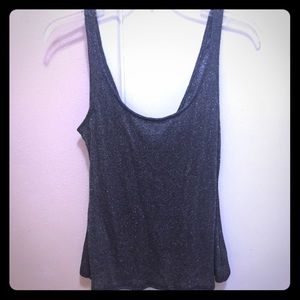 Shimmery tank top w/ cutouts