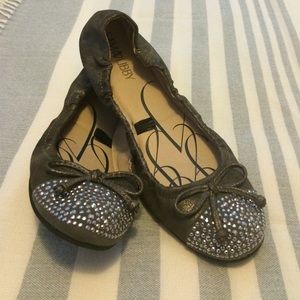 Sam and Libby grey/silver studded flats