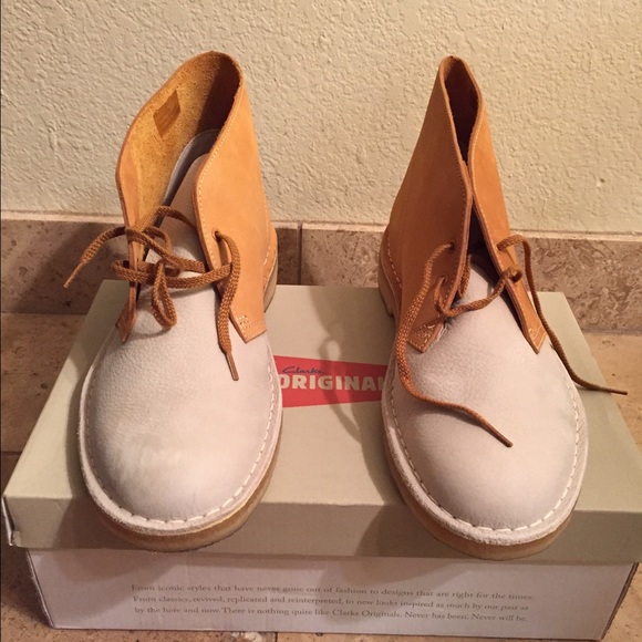 clarks desert boots womens gold