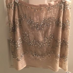 H&M beige beaded skirt
