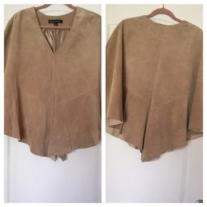 Leather suede pullover vest