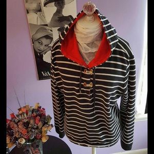 Ralph Lauren black and red striped pullover