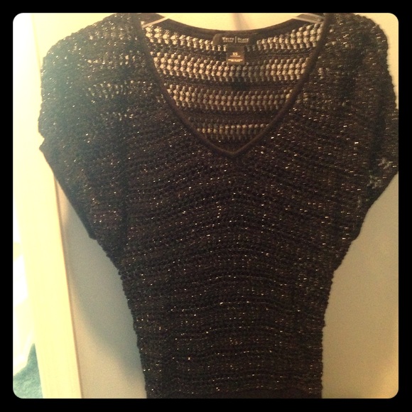 White House black market mesh sparkly top
