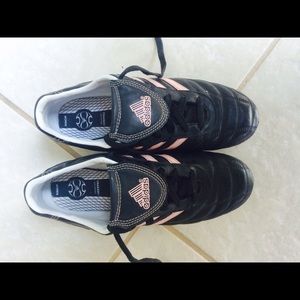 Adidas Pink and Black Cleats