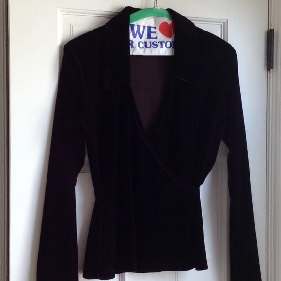 Chocolate Brown Velour Top size medium - Picture 3 of 4