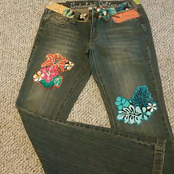 BOHO  CUSTOM MADE patchwork jeans - Picture 1 of 4
