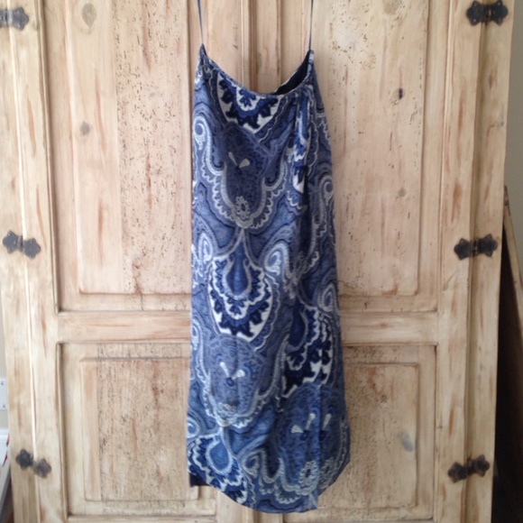 Blue patterned wrap skirt