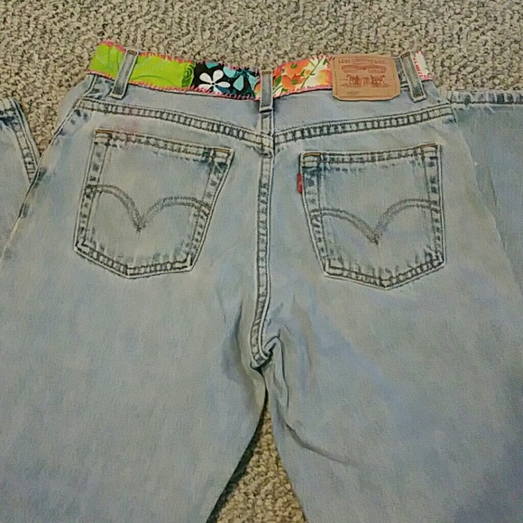 vintage BOHO levis 550 patchwork jeans - Picture 4 of 4