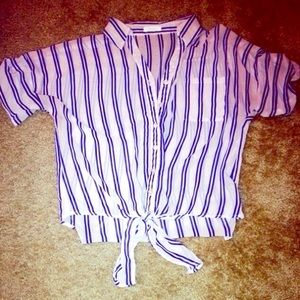 Pink blue stripped shirt