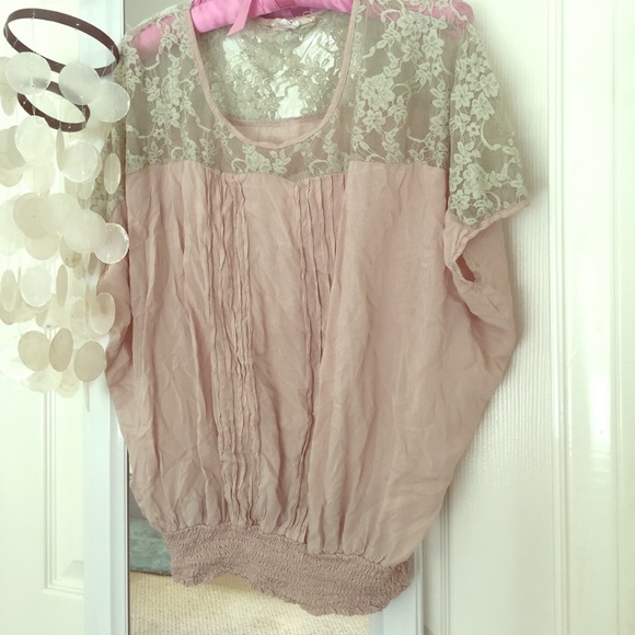 Lace peasant top