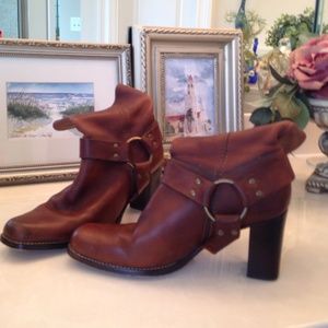 Brown Gianni Bini leather harness boots