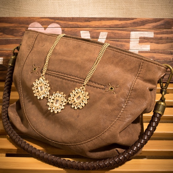The Sak Embroidered Brown Leather Purse
