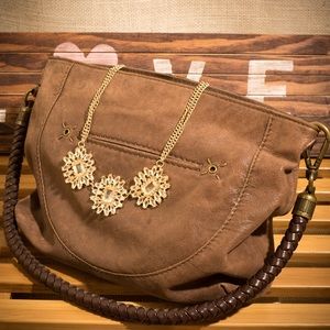 The Sak Embroidered Brown Leather Purse