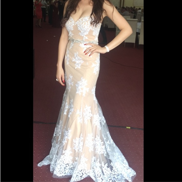 White/Nude mermaid dress