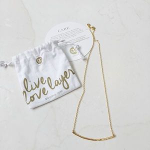 Gorjana Gold Hammered Bar Necklace