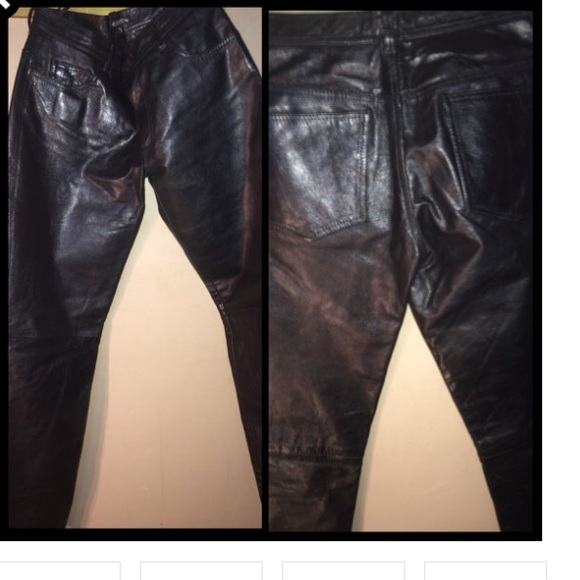 Sz 6 - Black 100 % Genuine Leather Pants - Picture 1 of 1