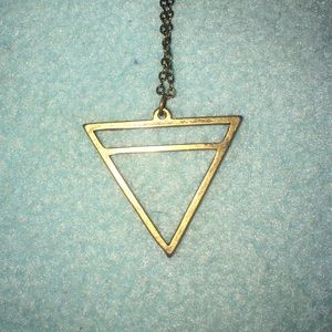 Brandy Melville brass long triangle necklace