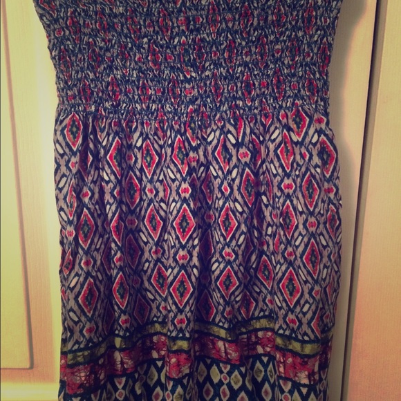 Aztec strapless sun dress
