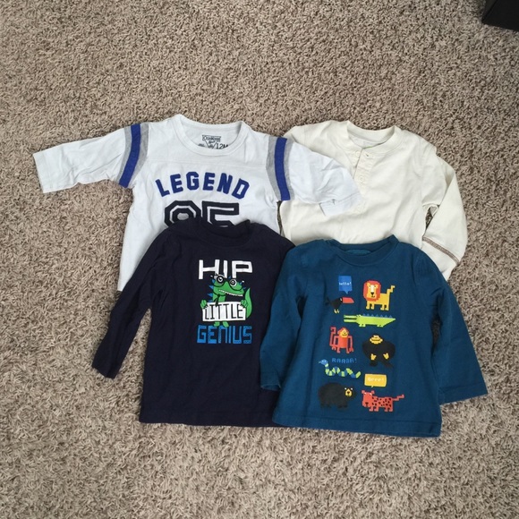 (2) 12M & (2) 18 M boys long sleeve tops