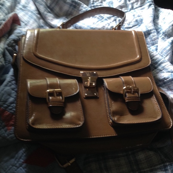 Large light brown cross body bag