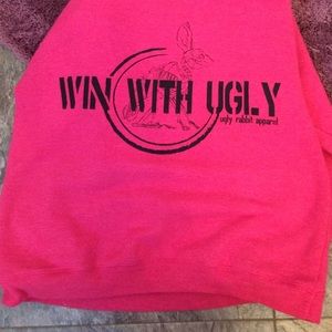 Pink hood less sweatshirt
