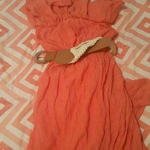 High low, summer dress with belt.