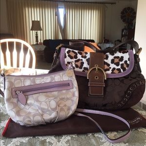 SOLD!!!!!Coach Ocelot Calf Hair/Mini Crossbody Bag