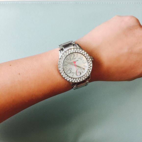 Betsey Johnson Double Row Silver Bracelet Watch - Picture 3 of 3